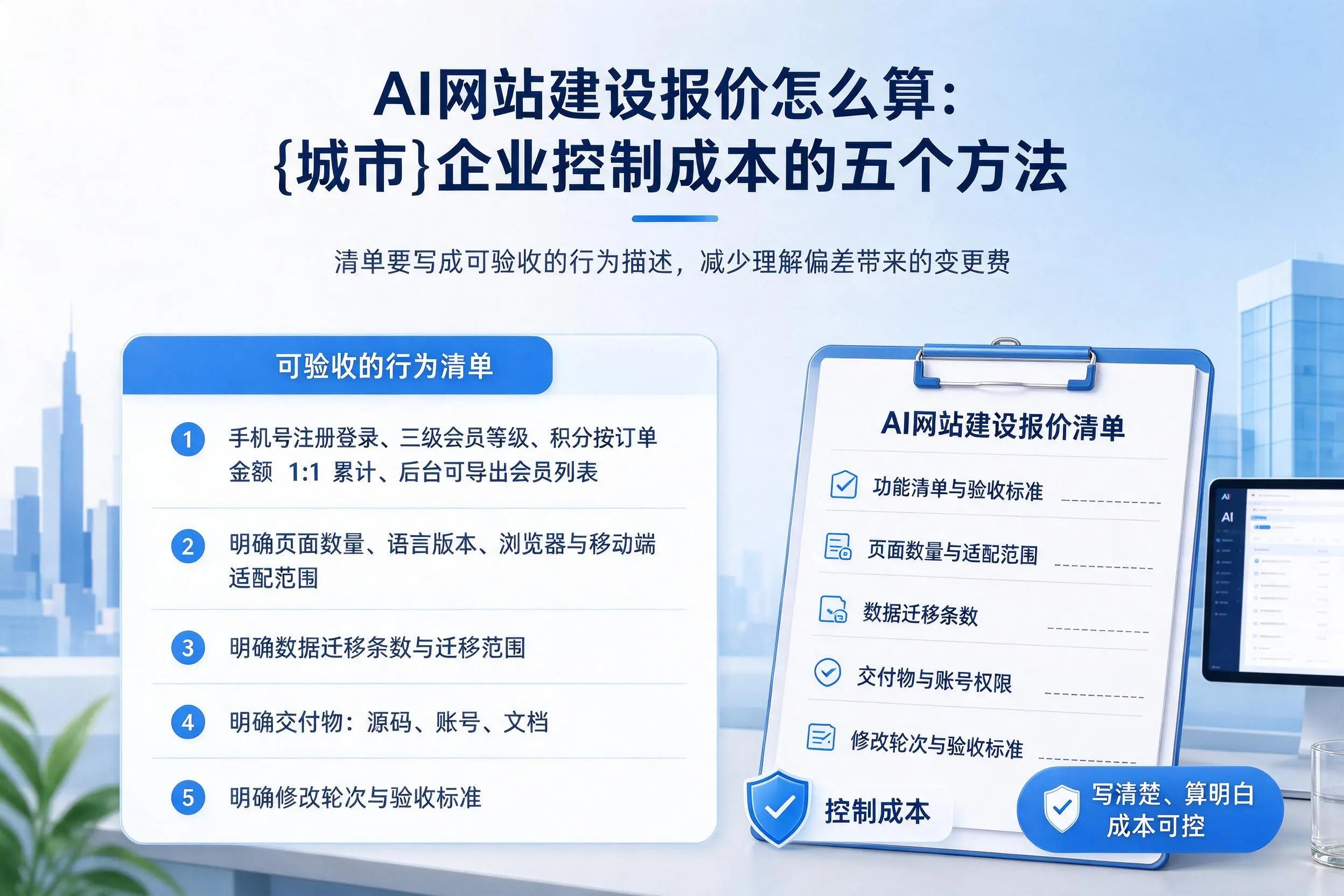 AI网站建设报价怎么算：大兴安岭企业控制成本的五个方法